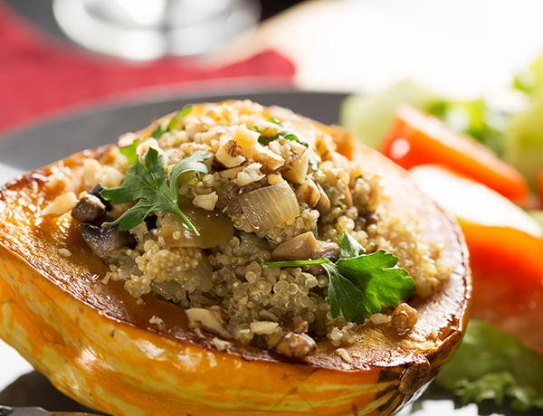 Pumpkins might dominate at Halloween, but this hearty squash recipe rules the table. Southwestern tastes rest in a nutritious vegetable shell.